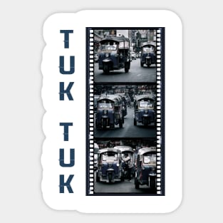 Tuk-Tuk Taxis - Triptych Of 3 Photographs With Film Strip Framing Sticker